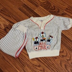 Vintage baseball striped pajamas